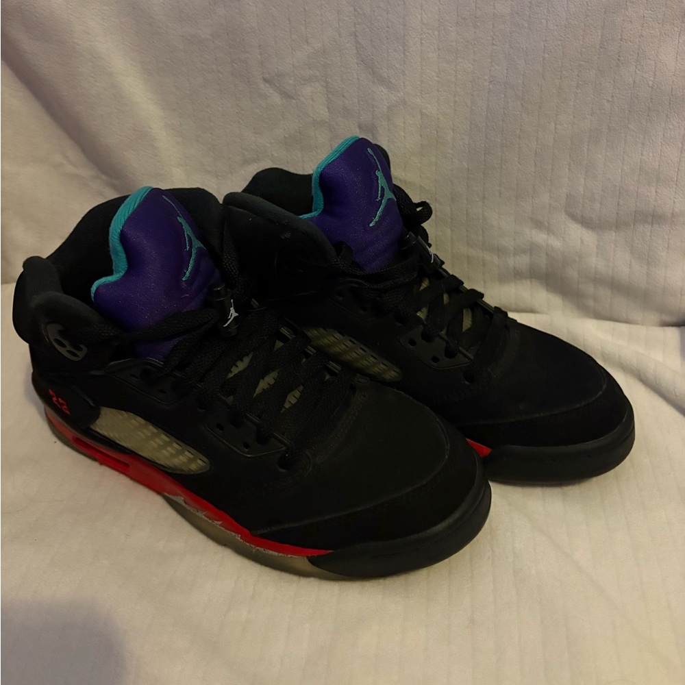 Nike Air Jordan Retro 5 Low Black Purple Teal Red Accents